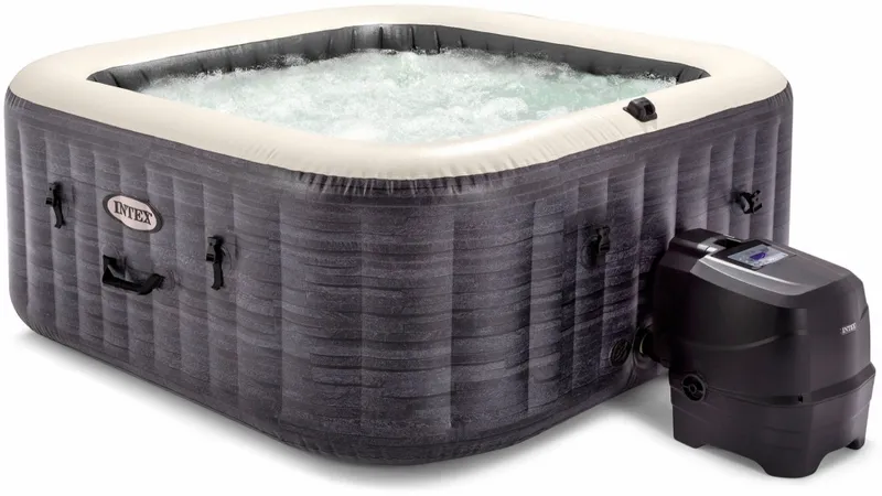 Intex Pure Spa Greystone Deluxe Opblaasbare Spa - 4 Persoons 3 Intex Pure Spa Greystone Deluxe Opblaasbare Spa - 4 Persoons