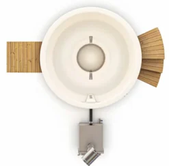 Houtgestookte Hottub Met Filteraansluiting - 4-6 Personen - Wit -KOKID Spa Winkel bovenaanzicht incl