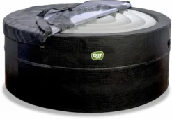 EXIT TOYS EXIT Leather Premium Opbouw Spa - 4-6 Persoons -KOKID Spa Winkel exit leather premium 6 opblaasbare spa cover half open